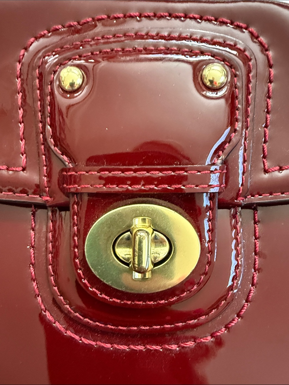 Coach Willis Top Handle Handbag in Crimson Red Patent Leather - Picture 7 of 15